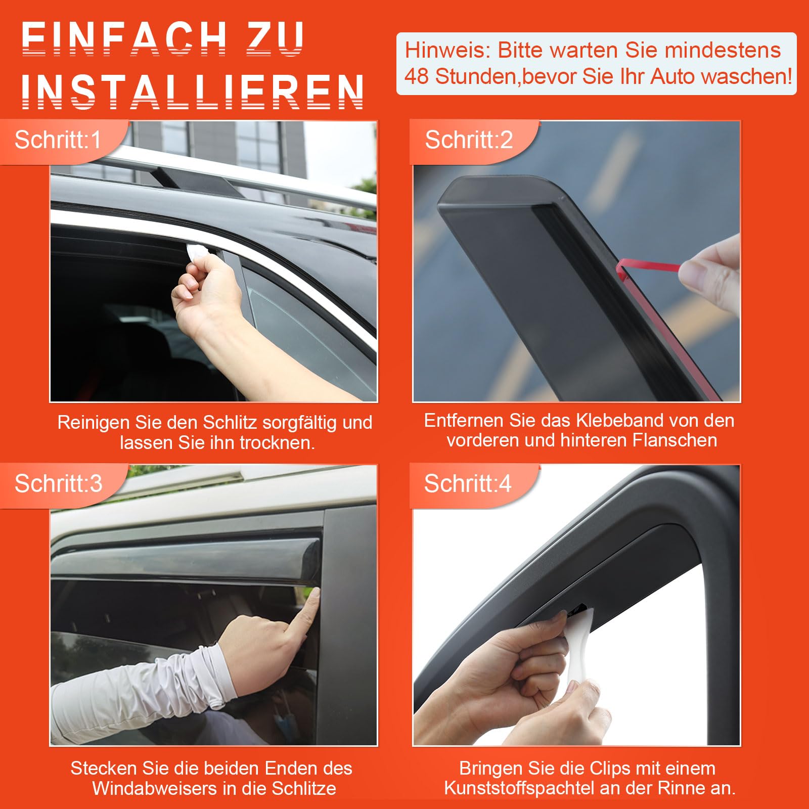 GEARMONSTER Deflectores de aire negros compatibles con Volkswagen Golf VII, Golf VIII, 5 puertas y Variant 2012-2023, parabrisas, deflectores para ventana de auto, 4 piezas