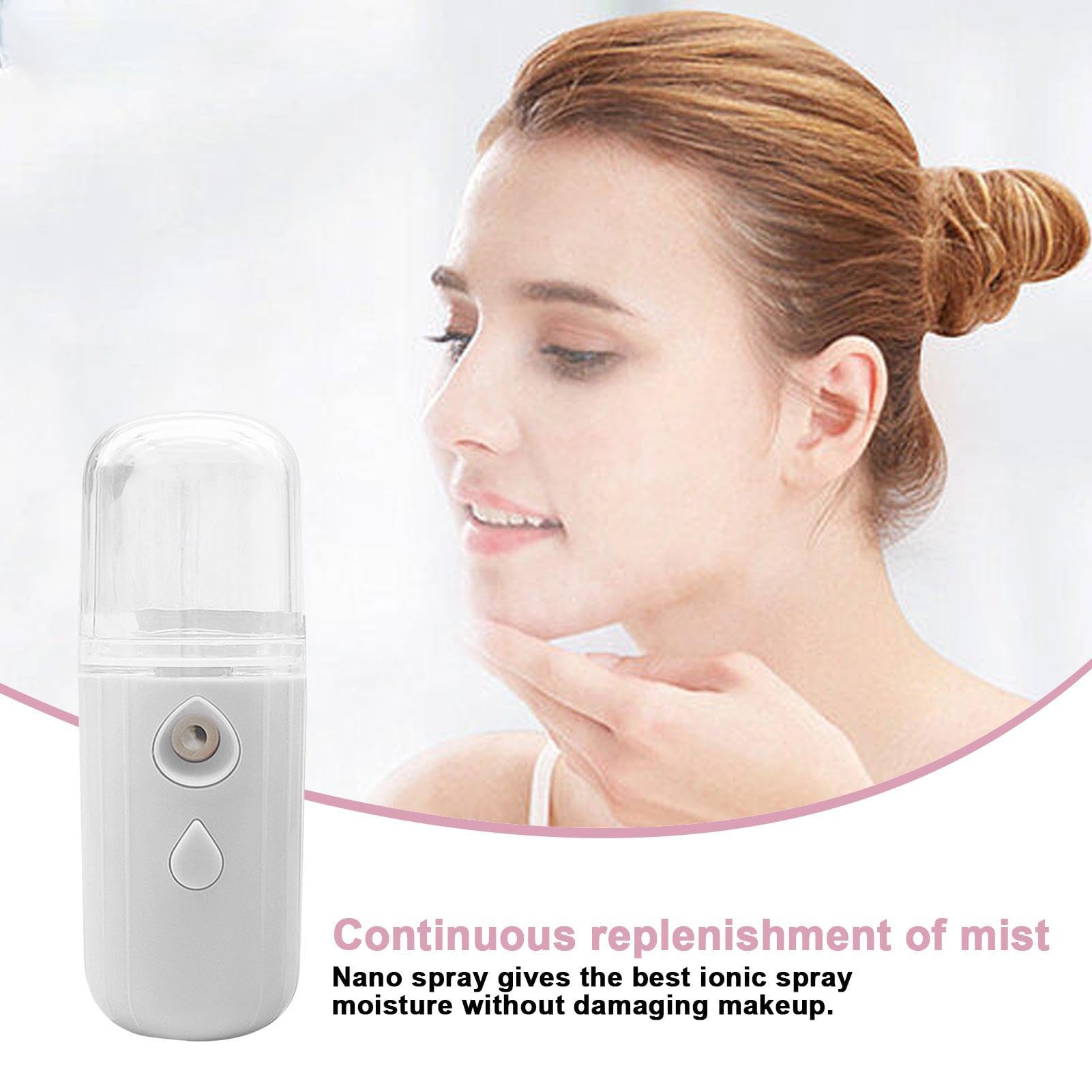 Face Mister – 30 ml Visual Water Tank Gesichtssprüher Feuchtigkeitsspendende Zerstäubung Nano Mister | Handlicher Cool Mist Gesichtsdampfer, tragbarer USB-wiederaufladbarer Mister für Make-up-Wimpern