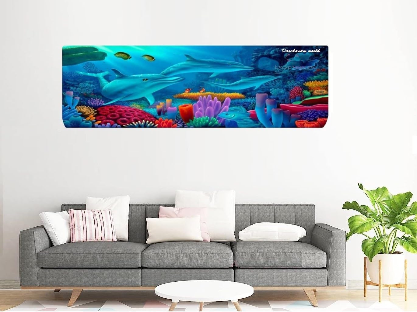 DARSHANAM WORLD Beatiful Designer Ac Cover// Cutest Printed Air Conditioning Dust Cover For Indoor & All Type AC Split Covers// Colorfull Folding Designer Ac Cover (Blue Sea Fish 1 Ton) (B0CBVK111F) Amazon Price History, Amazon Price Tracker