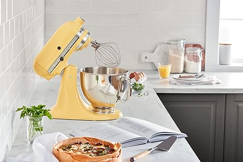 Miniatura 12 de KitchenAid KSM150PSAC Artisan Series - Batidora de pie con capacidad de 5 cuartos o 4.7 litros, incluye escudo vertedor Azul hielo