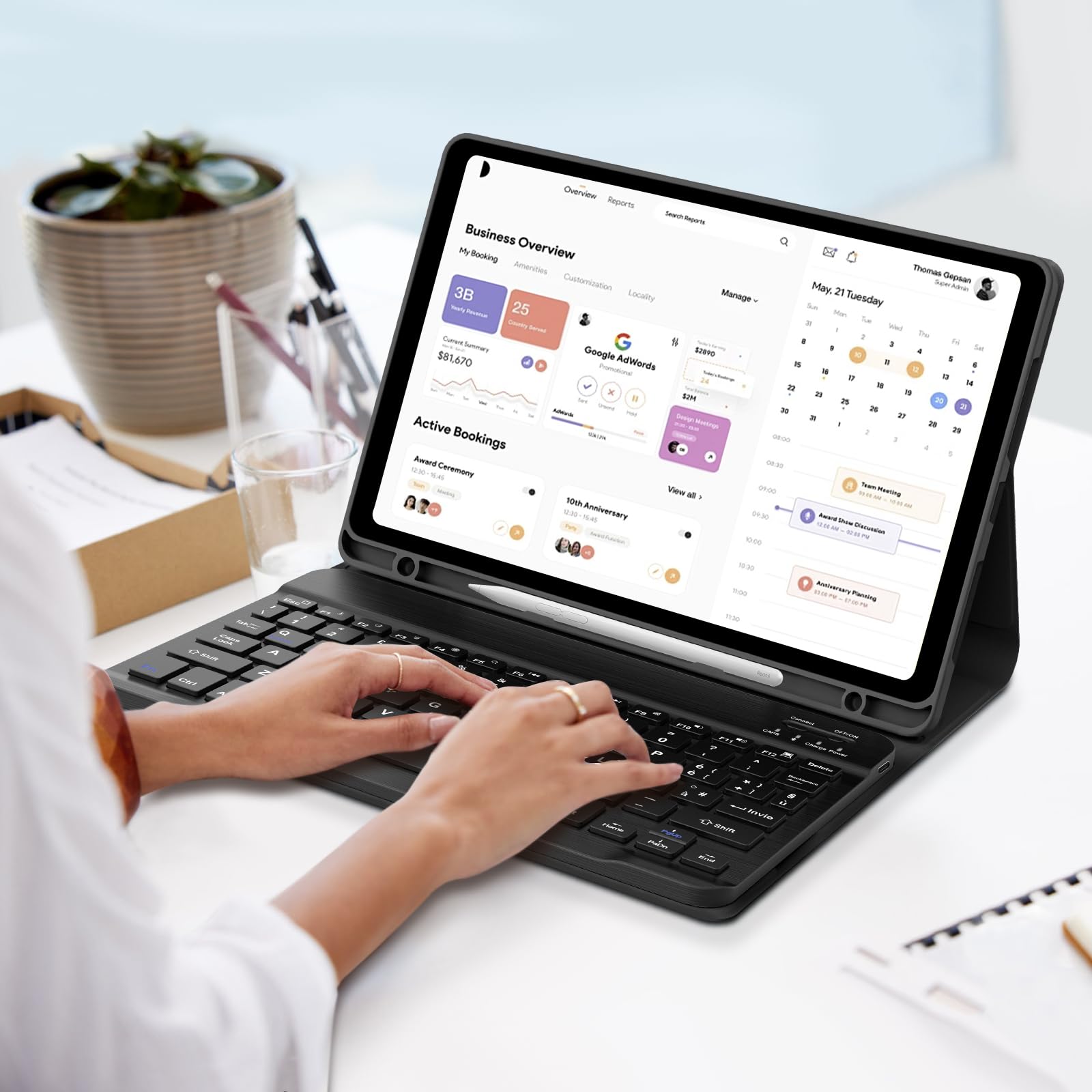 IVEOPPE Tastiera per Xiaomi Redmi Pad 2/ Remi SE 11", Cover con Tastiera Rimovibile, Keyboard Italiano QWERTY Bluetooth, Custodia con Portapenna, Nero