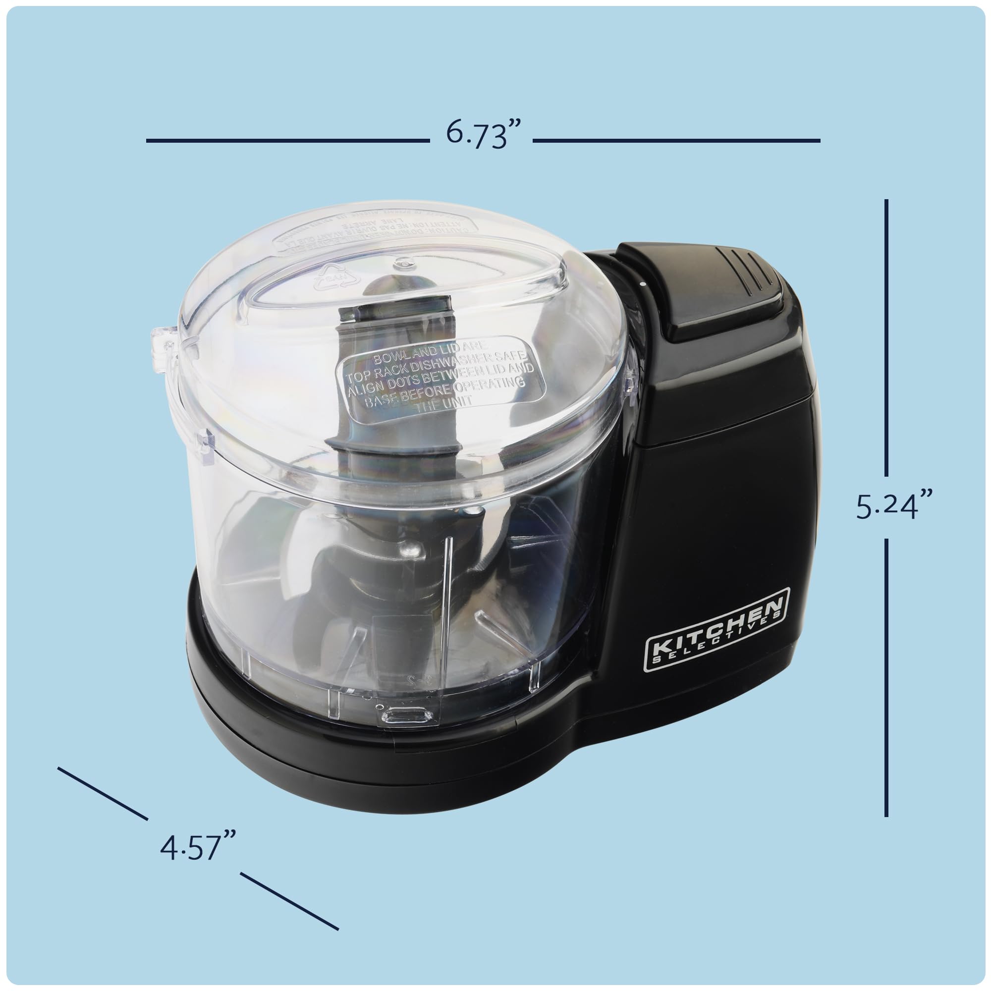 Mini picadora de Select Brands - Mini picadora eléctrica de alimentos para electrodomésticos de cocina - Cuenta con piezas aptas para lavavajillas - Picadoras, picadoras y dados - 8