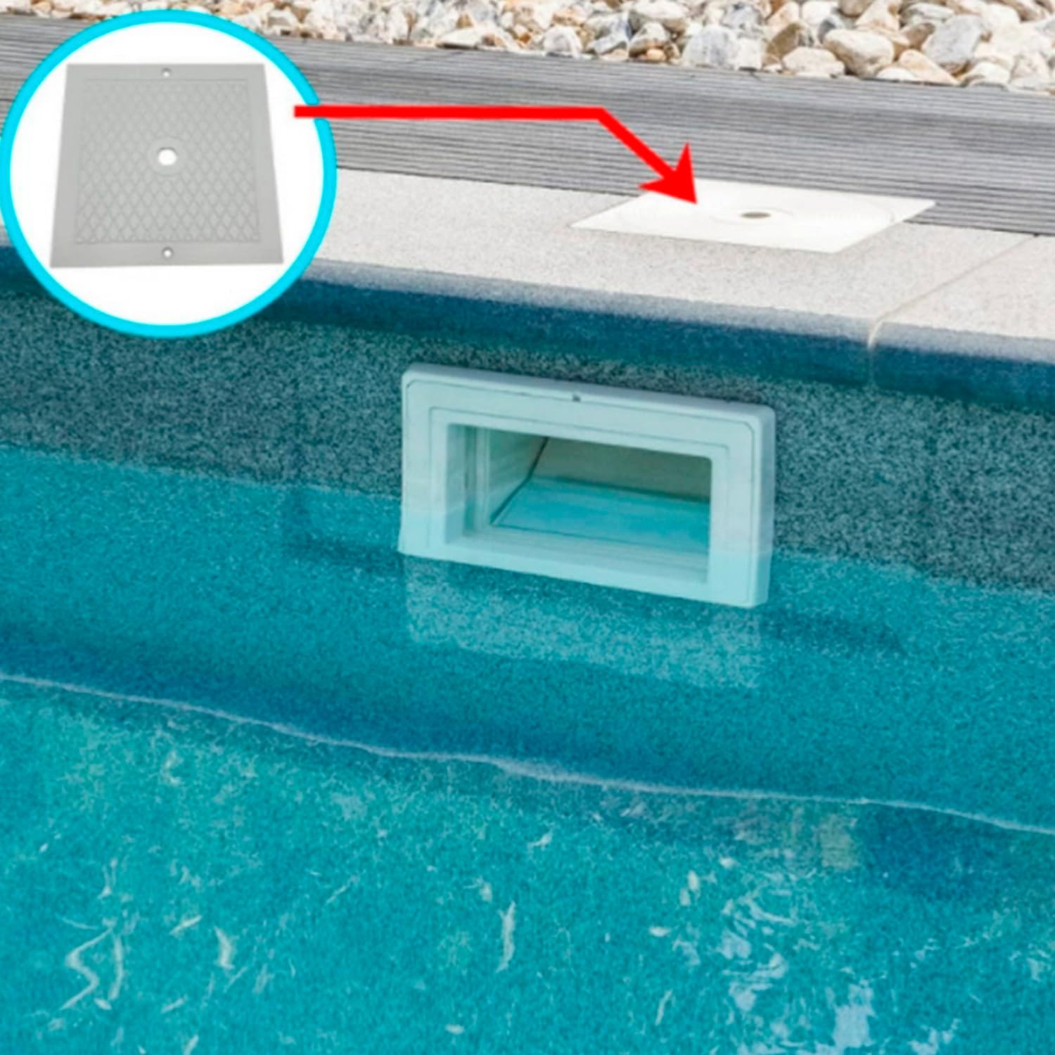 Cubierta de Skimmer de Piscina, 10 Pulgadas Skimmers Quadrate Repuesto de Tapa de Skimmer Cuadrado de Piscina Accesorios para Piscinas Enterradas y sobre el Suelo (2Pcs)