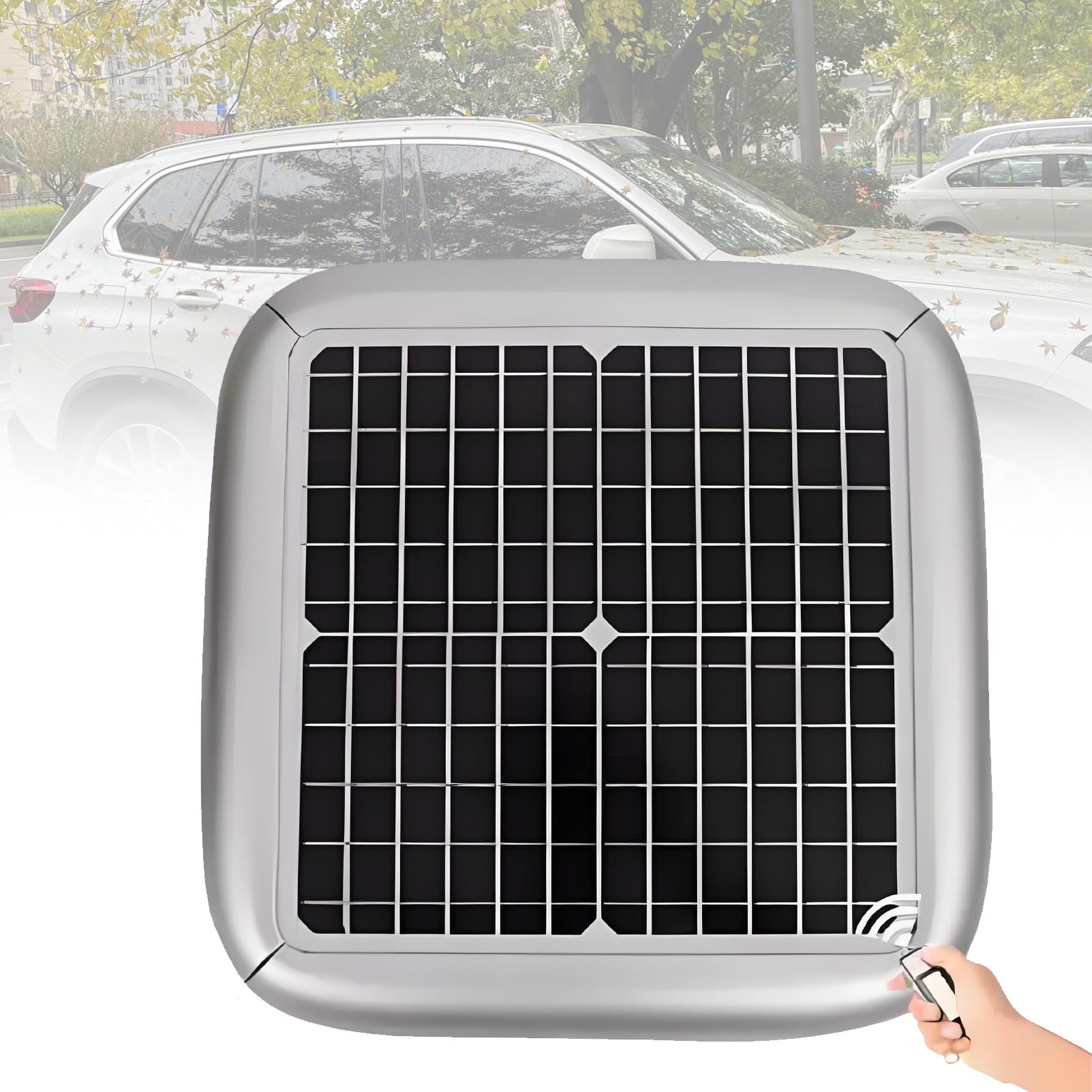 Ofyphth Solar Automatic Smart Car Cover, Electric Retractable Vehicle Shelter, Parking Canopy, with Remote Operation, Portable All Season Protection, with Anti-theft Device. Silver-YL