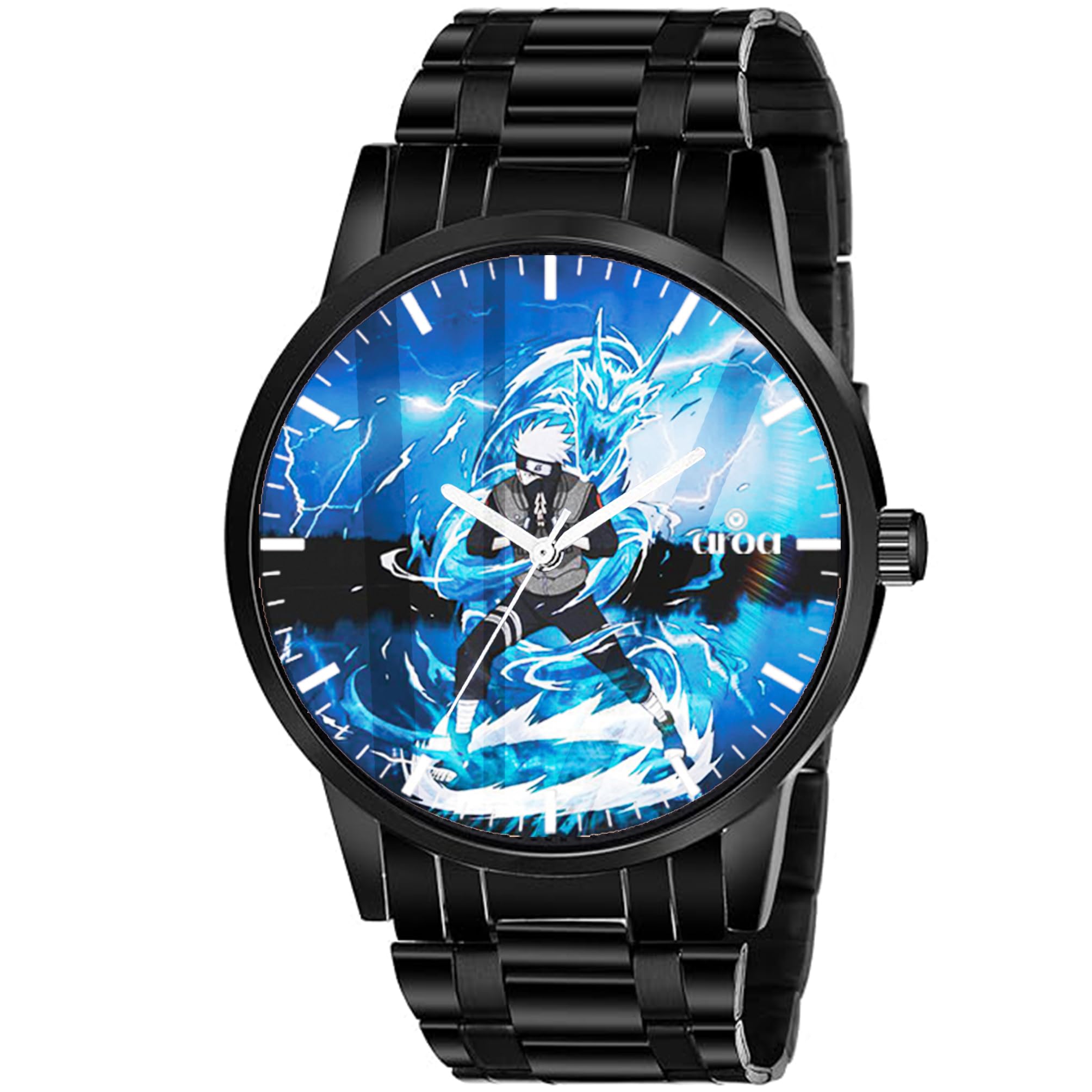 AROA Watch for Men with Kakashi Electric Blue Art Watch Model :BB/60/186 in Black Metal Type Black Metal Strap Analog Watch Blue Dial for Men Stylish Watch for Boys (B0D3M62QW9) Amazon Price History, Amazon Price Tracker