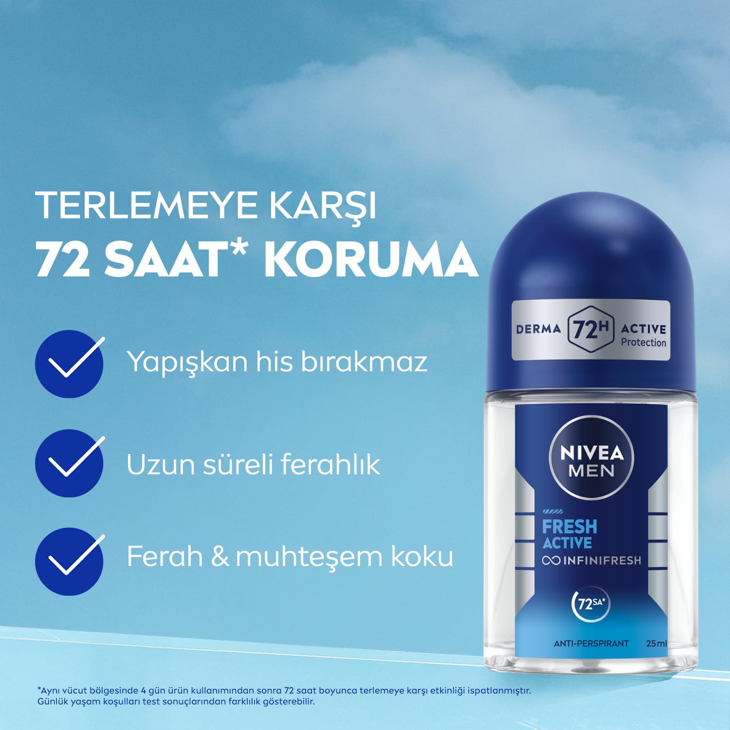 Nivea MEN Erkek Sprey Deodorant Deep Beat 150ml ve Mini Roll-on Fresh Active 25ml Set, Ter Karşıtı Koruma