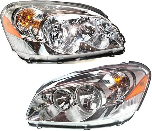 KarParts360 Par de faros delanteros Buick Lucerne 2006 2007 2008 para el lado del conductor y del pasajero con bombillas sustituye a GM2502276