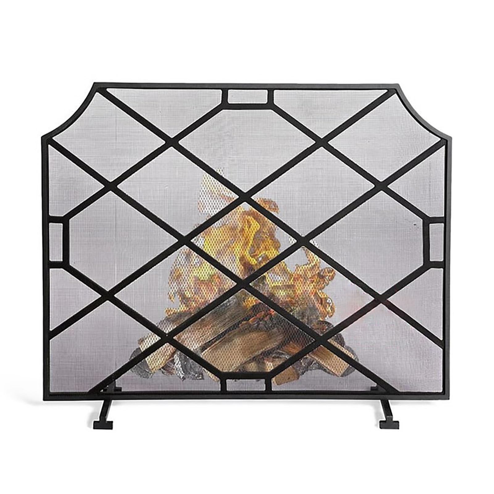 Salvachispas Chimenea Mamparas para Chimenea de Un Solo Panel de Color Negro, Protector de Estufa Resistente para Uso Doméstico, Protector de Rejilla Antichispas de Gran Tamaño, Malla a Prueba de Bebé