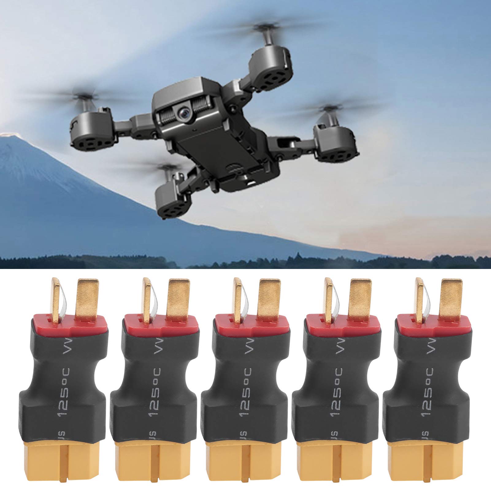 5 Stück RC Batterie Adapter – T-Stecker Auf XT60 – Ohne Drähte – Für Modellflugzeuge, Drohnen & RC-Fahrzeuge