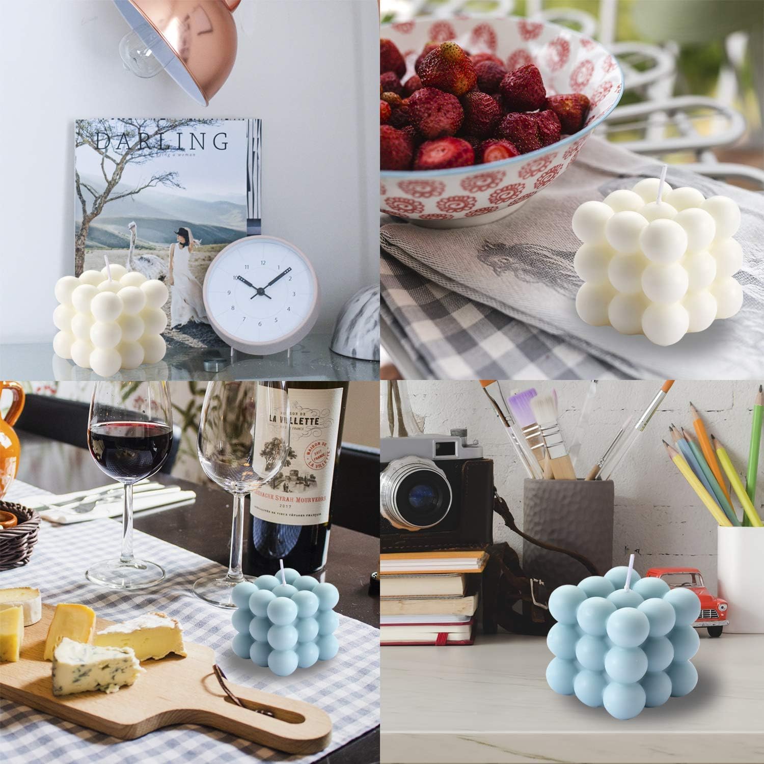 Kit Fabrication De Bougies DIY - 6 Moules En Silicone + Mèches + Accessoires, Pour Bougies Maison