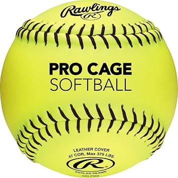 Rawlings | Flat Seam Kevlar Stitch Machine Softball | 12" Leather Cover | Pitching Machine Training Balls | 12 Pack
