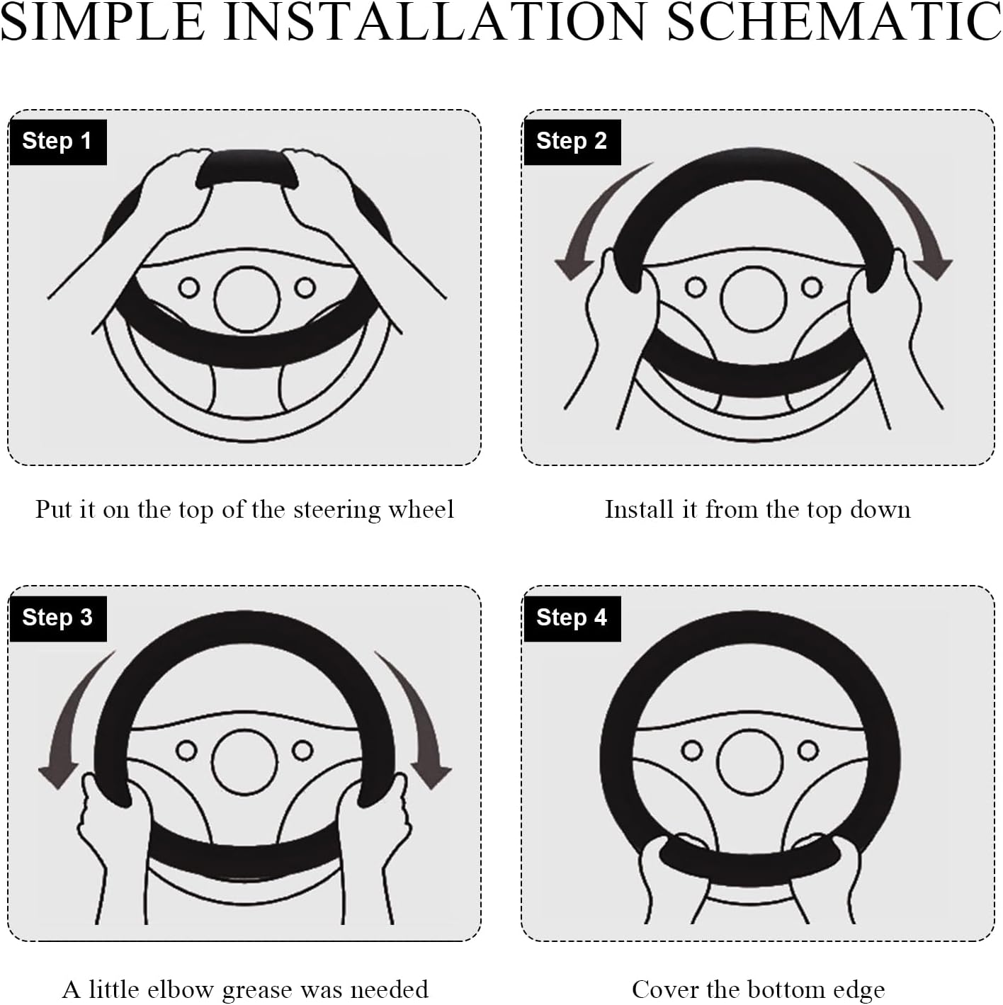 Elastic Steering Wheel Cover, 15"×15" Comfy Breathable Stretch Steering Wheel Protector, Ice-Silk Cloth Polyester Steering Wheel Cover for Men Women, Car Accessories (Gray) - Image 5