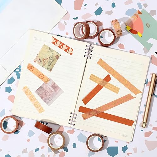 Miniatura 7 de Henoyso Juego de 16 rollos de cinta washi en colores pastel, 0.591 in de ancho, 23.0 ft de largo, cinta adhesiva bonita a granel para artes,