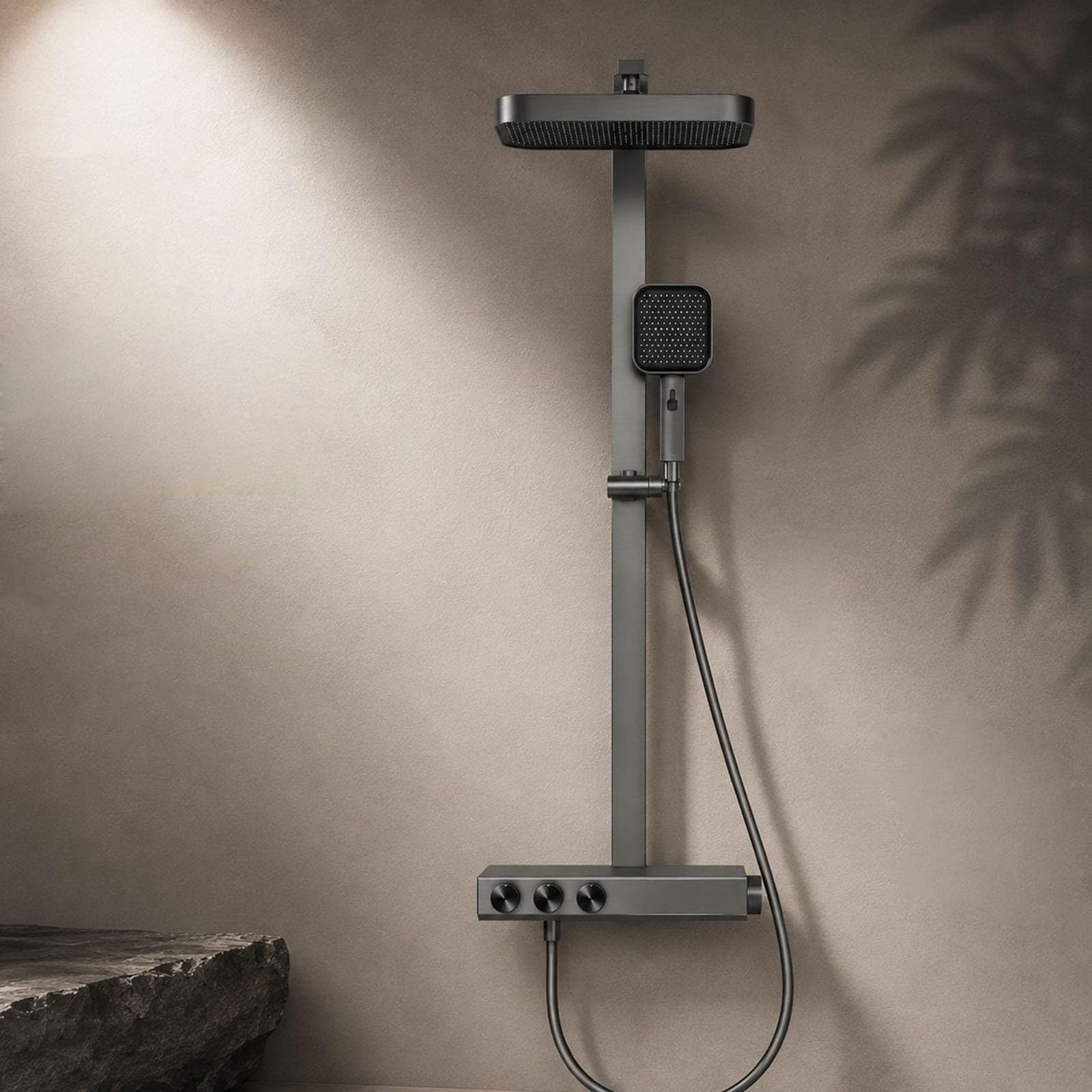 grifos para duchas de baño columna exterior de pared gris Pistola