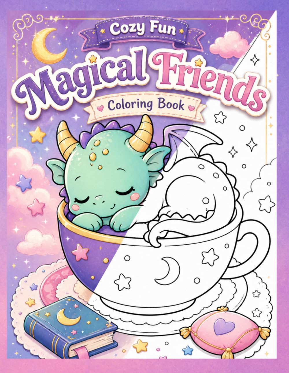 Cozy Fun - Magical Friends: A Coloring Book For All Ages