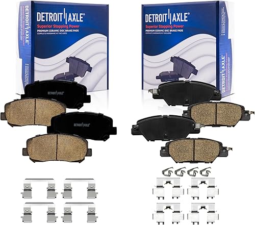 Detroit Axle - Pastillas de freno para Mazda CX-5 2016-2024, pastillas de freno de cerámica delanteras y traseras con repuesto de hardware 2017 2018 disponible en Yaxa Colombia