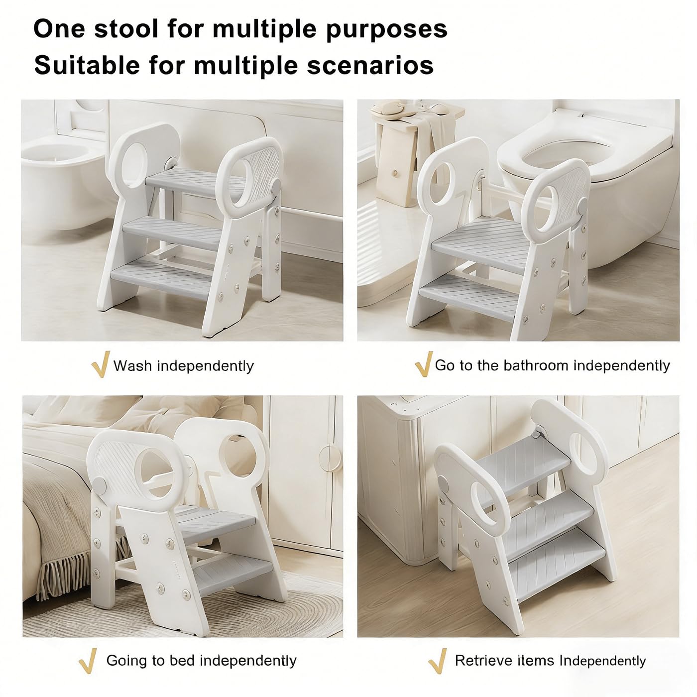 Taburete de inodoro plegable, taburete multifuncional y soporte para lavabo