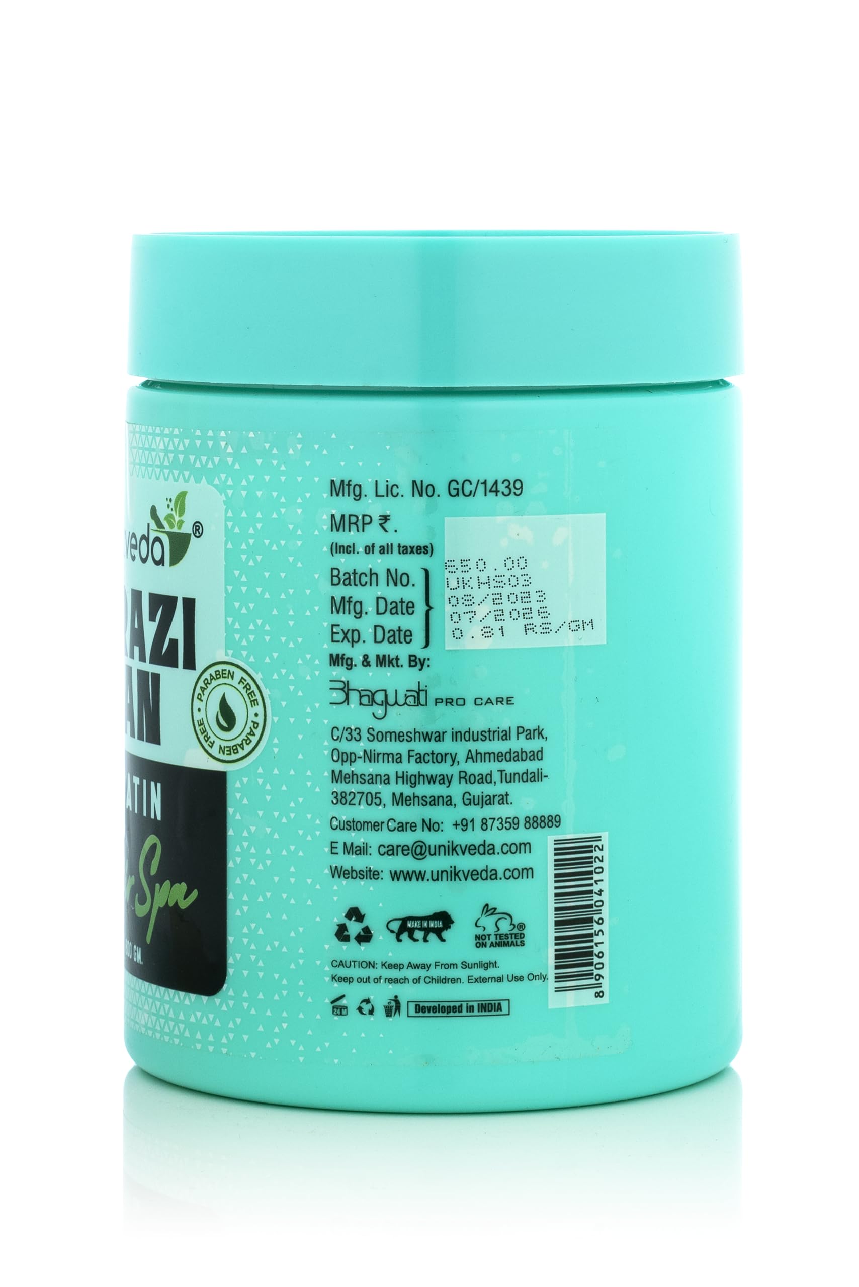 UNIKVEDA Brazalian Keratin Hair Spa with Hydrolyzed Keratin to Boost Hair Growth and Soft and Smooth Hair for Women 800gm 1