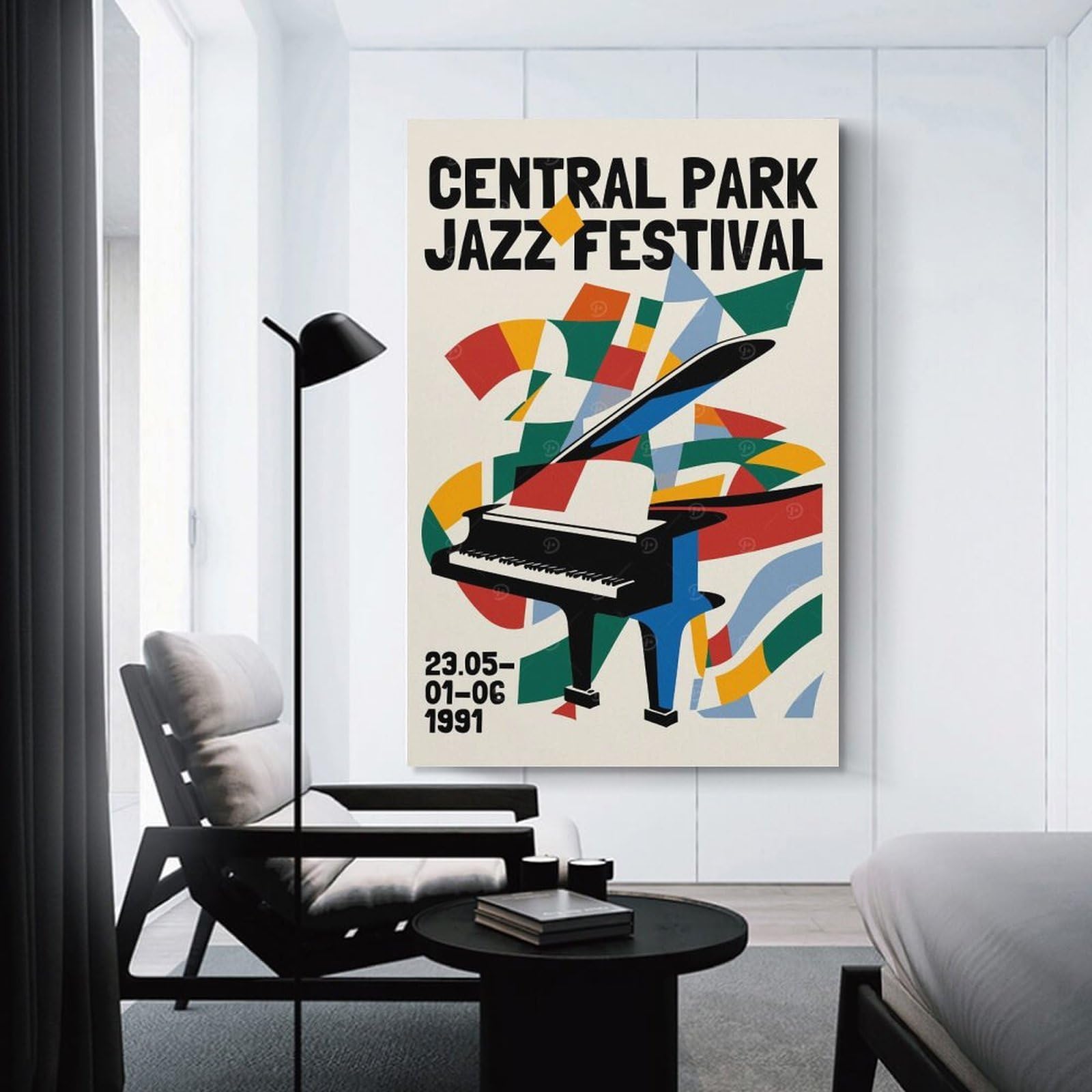 Junmoney Unframe-Style-24 Central Park Jazz Festival Canvas Wall Decor, 16X24inch(40X60cm), For Gallery Wall Decor And Room Displays, Wall Decor Suited To Curated Displays