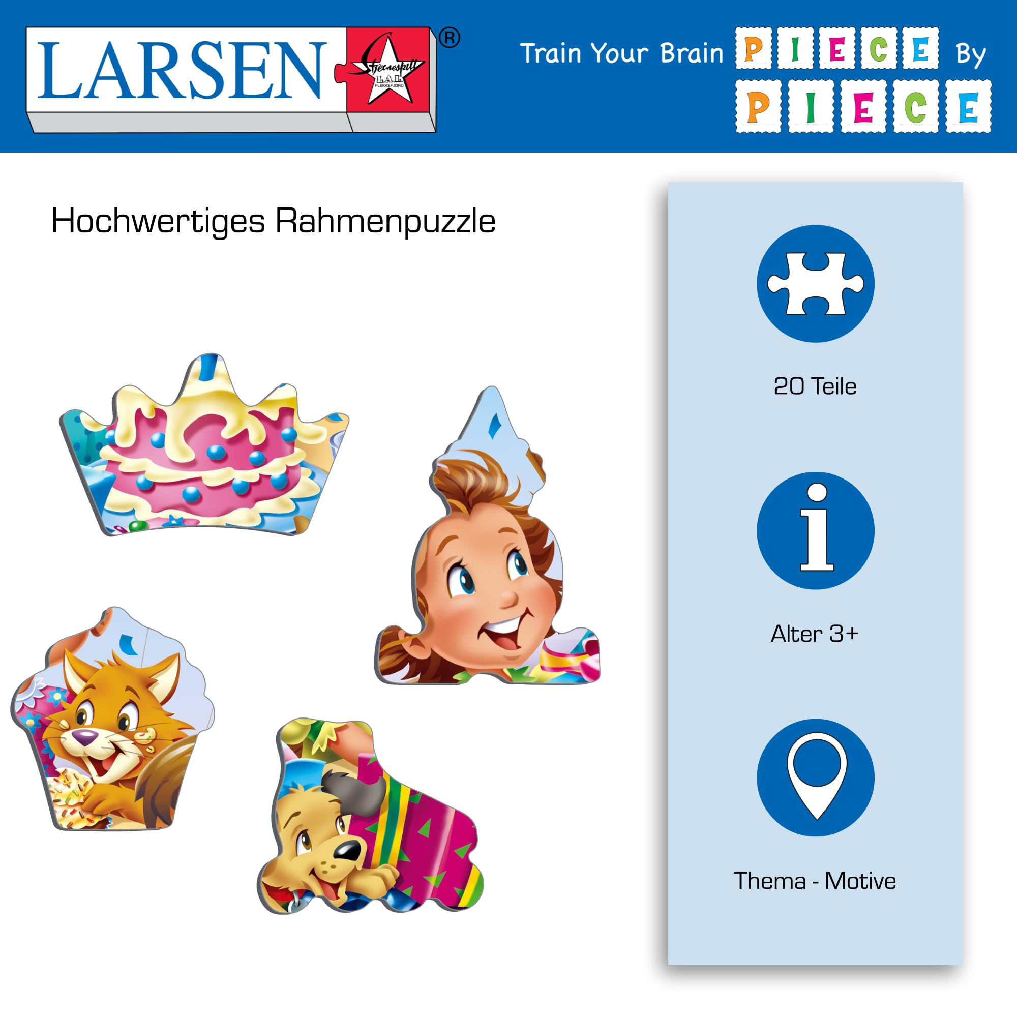 Puzzle Cadre 26 Pièces Larsen – Le Père Noël Et Son Traîneau Sous Les Aurores Boréales, Noël Enfant