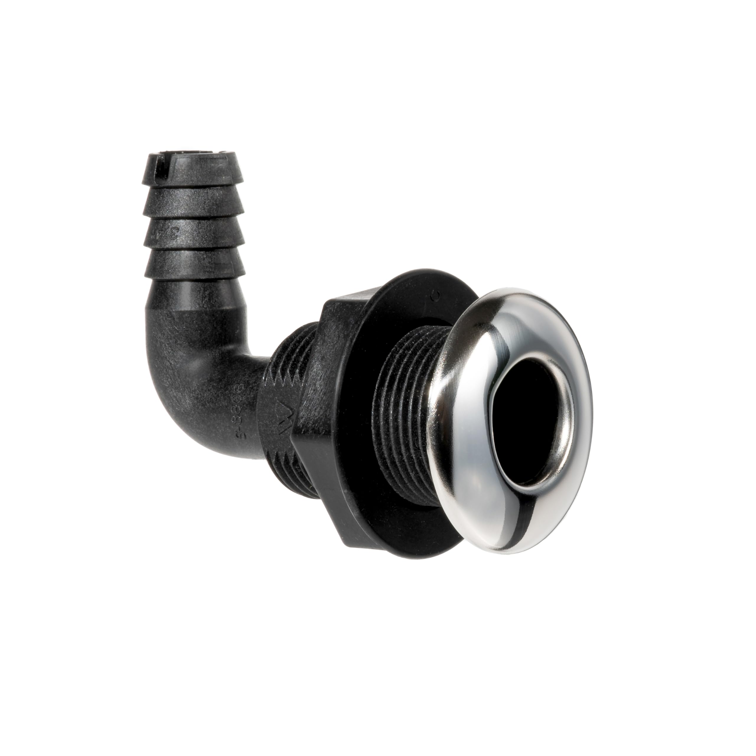 Whitecap Industries 90 Degree Stainless Steel/Nylon Thru-Hull with Barb, 3/4-Inch