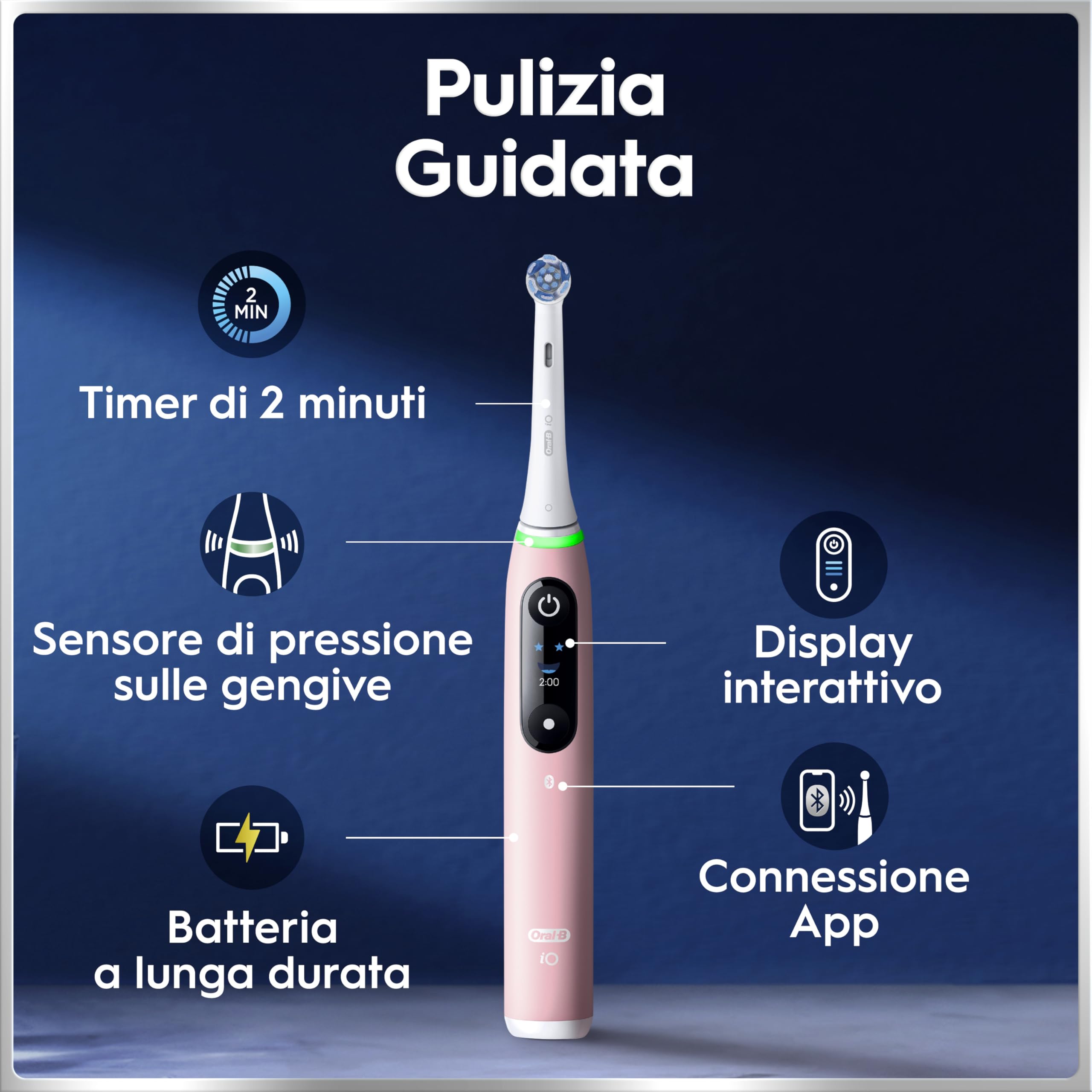 Oral-B Spazzolino Elettrico Ricaricabile iO 6N Rosa, 2 Testine Di Ricambio, 1 Custodia Da Viaggio. 1 Spazzolino