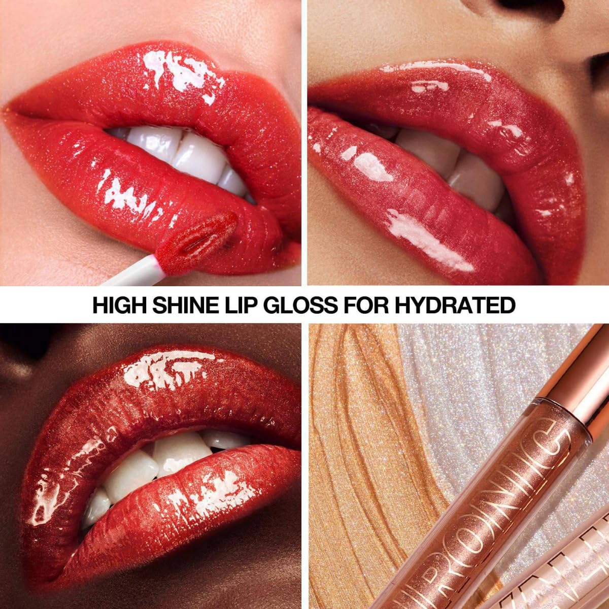 Ofanyia Hydrating Lip Glow Oil, Plumping Hyaluronic Acid Lip Gloss Set, Long Lasting Lip Gloss Tinted High Shine Liquid Lipstick Set, Lip Tint Lip Care (8 Colors)