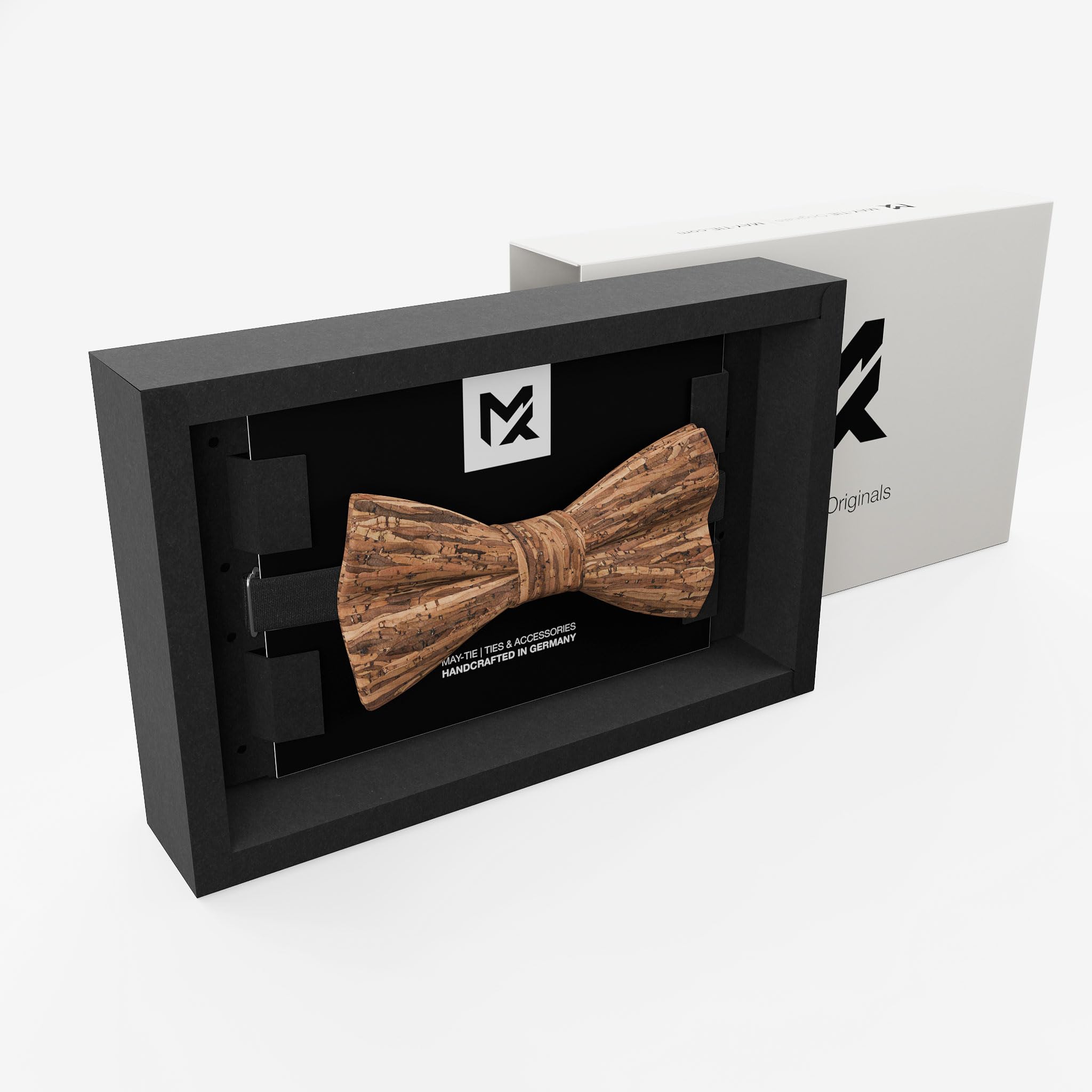 Papillon da Uomo in Sughero | Marrone Legno | Papillon Vegano | Classic Butterfly | Accessorio Matrimonio | Fatto a Mano in Germania
