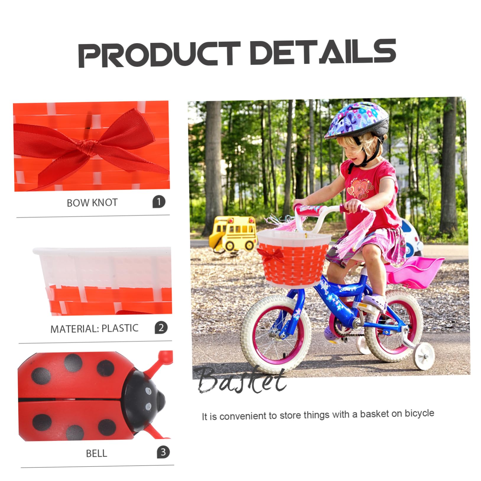 Jaffzora Kids Bike Basket, Front Frame Handlebar Bag For Toddler Scooter Tricycle Bicycle, Cute Small Fabric Bicycle Basket For Boys & Girls, Blue - View #7