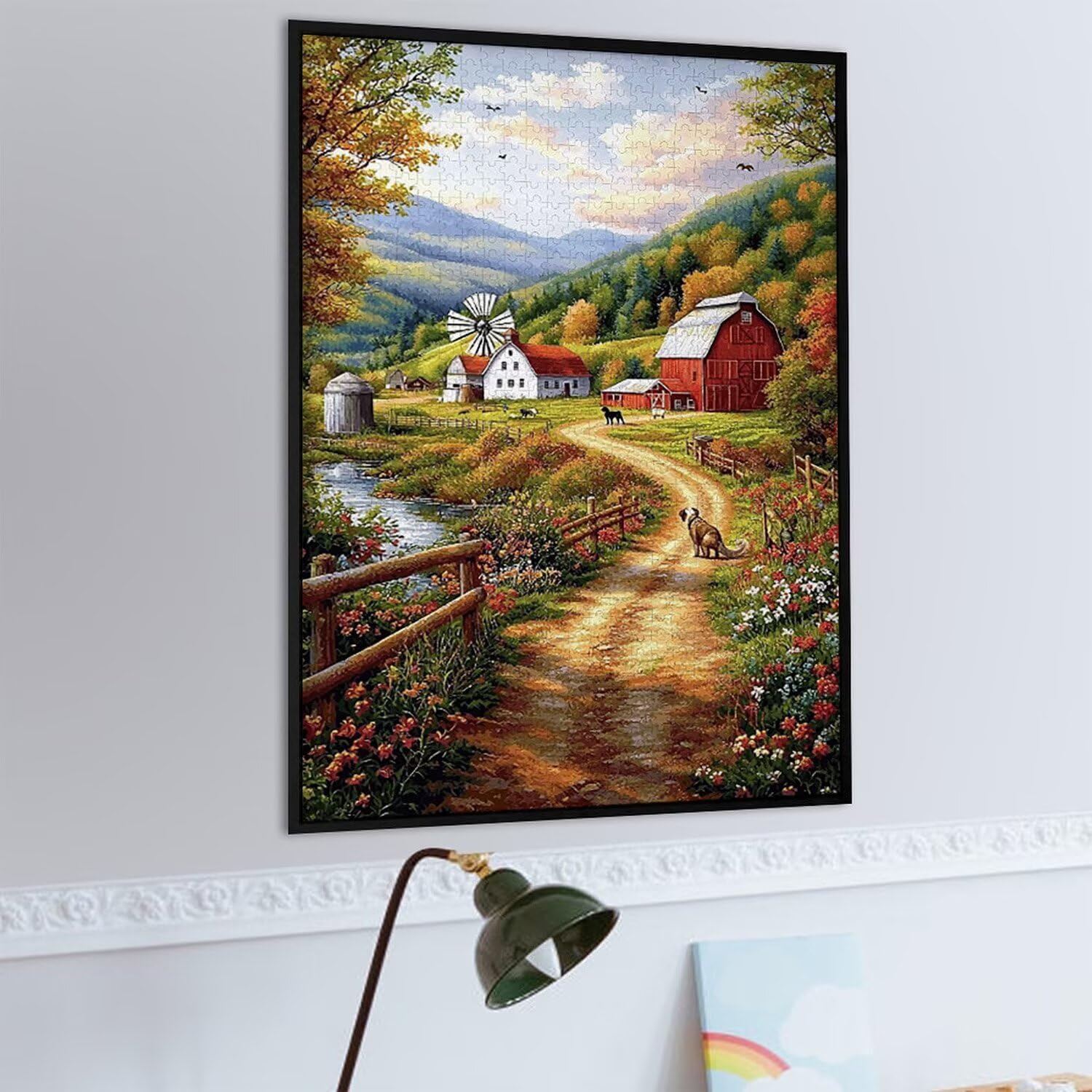 1500 Pezzi di Puzzle, Fattoria paesaggio1500 Pezzi di Puzzle per Adulti, Regalo di Anniversario, Regalo di Natale, Decorazione Della Casa, Prevenzione Della Degenerazione Cerebrale Negli Anziani v639