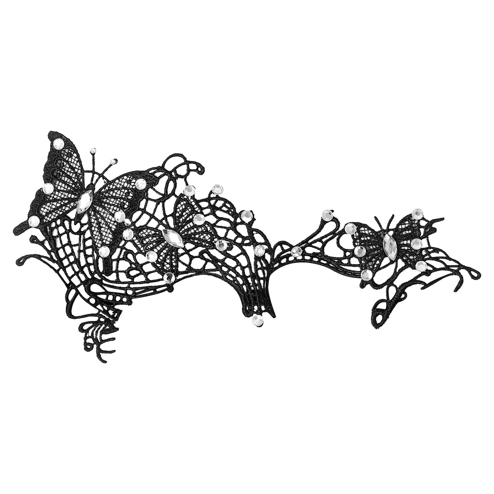 Oidea Womens Masquerade Mask: Halloween Butterfly Spiderweb Lace Half Face Mask Costume Prom Cosplay Party Masks Black