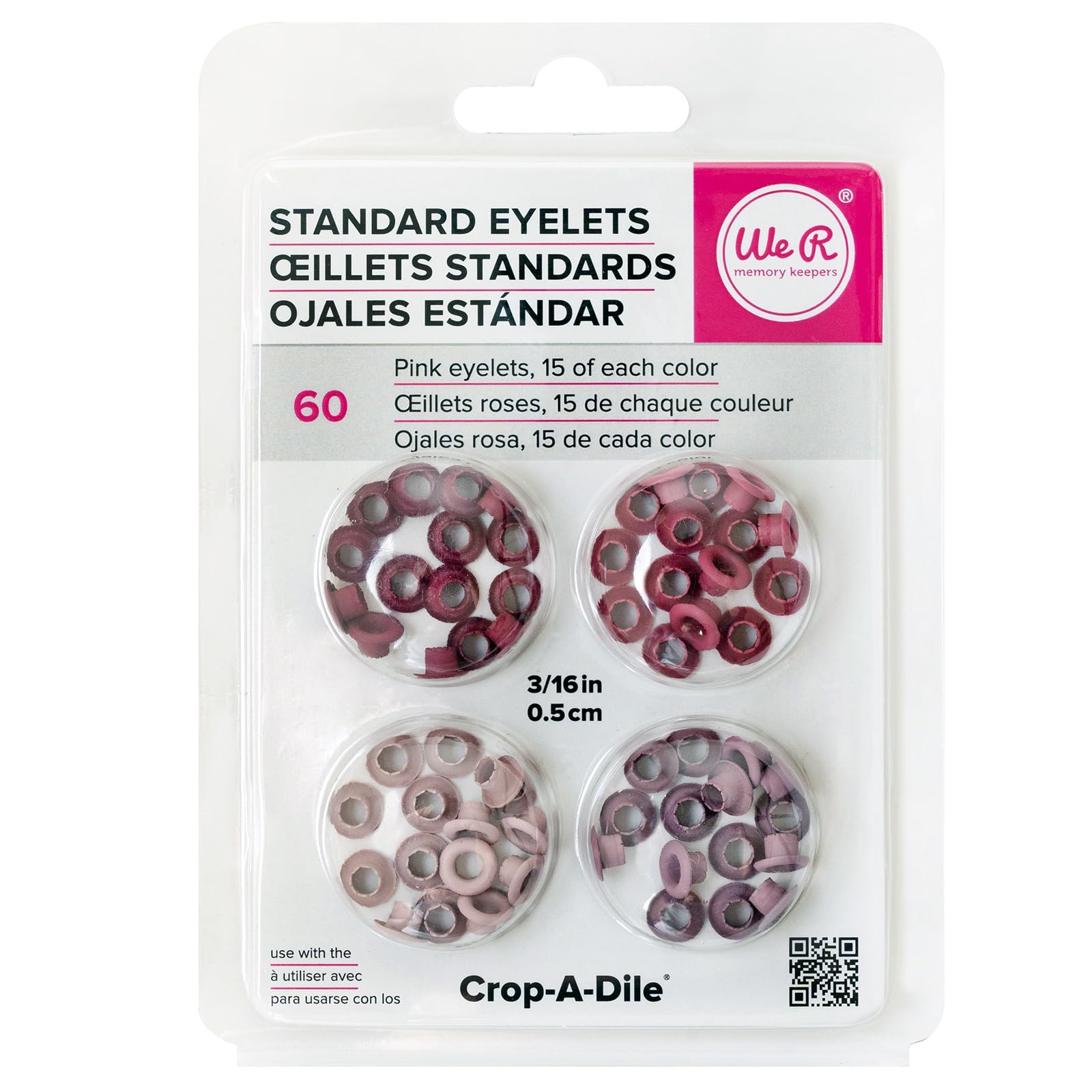We R Eyelets Standard 60/Pkg-Pink