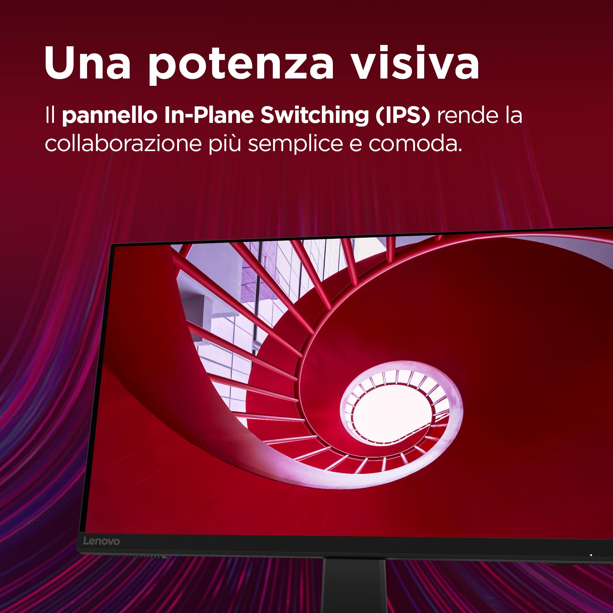 Lenovo N27q Monitor 27" QHD (2560x1440) IPS, 4ms, 100Hz, Frameless, Regolabile, HDMI 2.1 + DP, Low Blue Light/Flicker Free, VESA 100x100