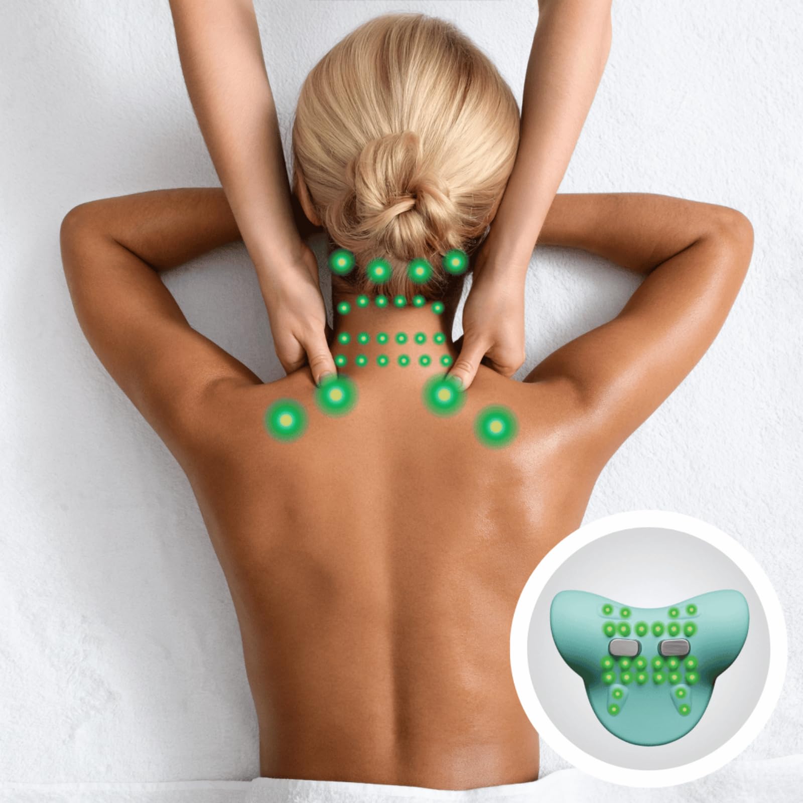 Necktex 5-in-1 NackenstreckerMit drei ，Drei Temperatureinstellungen und sechs einstellbare Massageintensitäten zur Linderung von Nacken und Schulterschmerzen