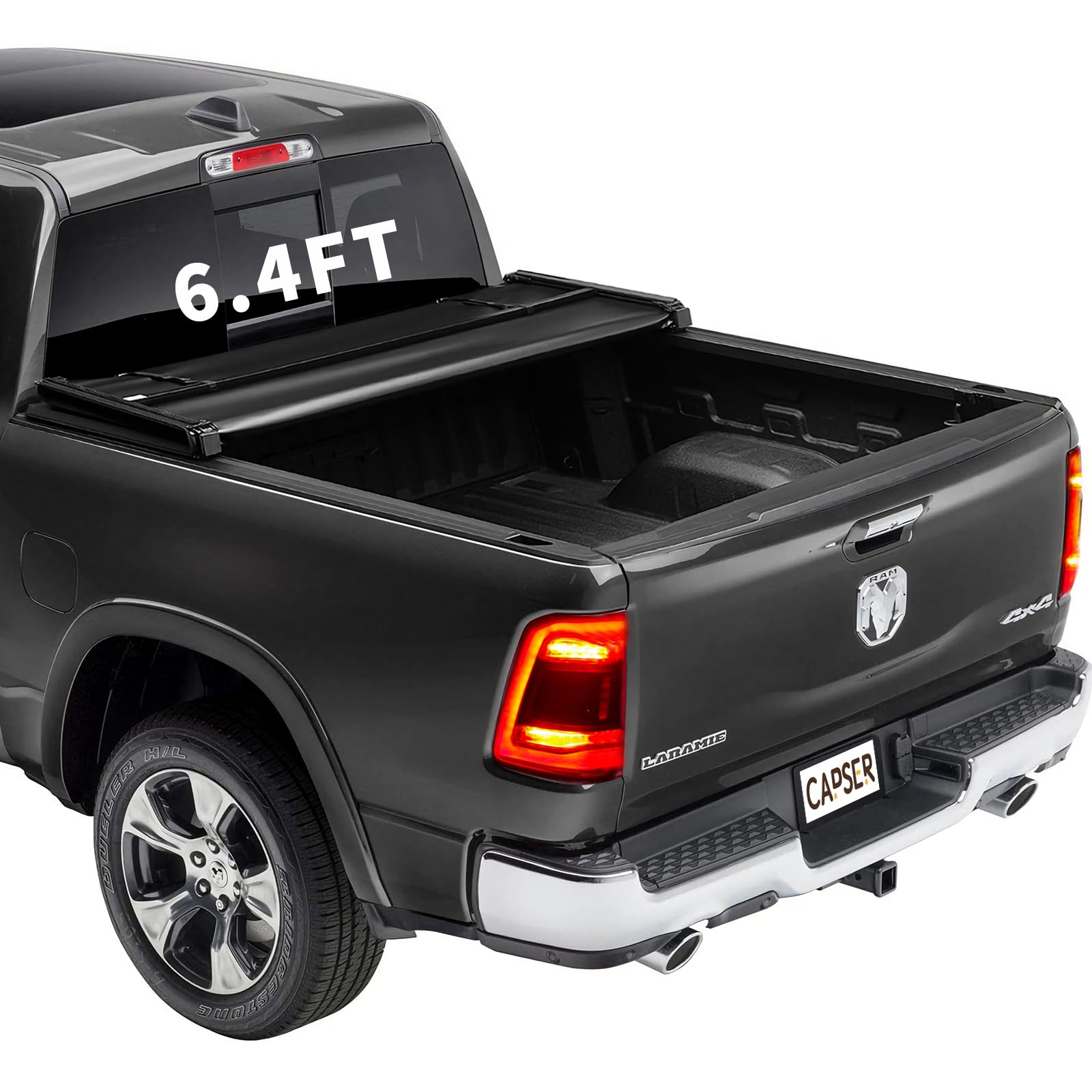 Photo 1 of CAPSER Soft Quad Fold Truck Bed Tonneau Cover - 6.4ft Bed