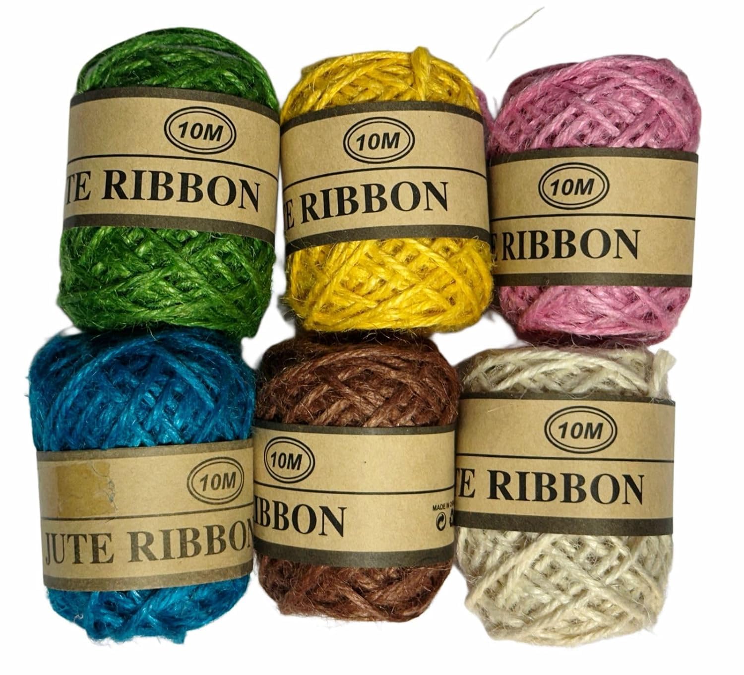 Multicolour Jute Ribbon Rope for Art and Craft, DIY Decoration, 10 Meters Each, Set of 6 Rolls-picture-23