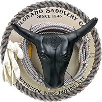 Vista 1 de Colorado Saddlery Junior Roping Kit - Includes Lasso Rope, Roping Dummy Steer Head with Stakes, Kid's Lariat & Small Glove - Rodeo Set for Kids