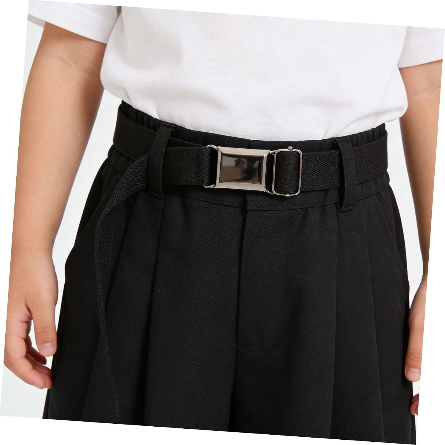 2pcs Adjustable Elastic Belts for Boys and Stretchable Comfortable Waistband for School Uniforms and Daily Wear Easy to Put and Take off Metal and Cloth Material