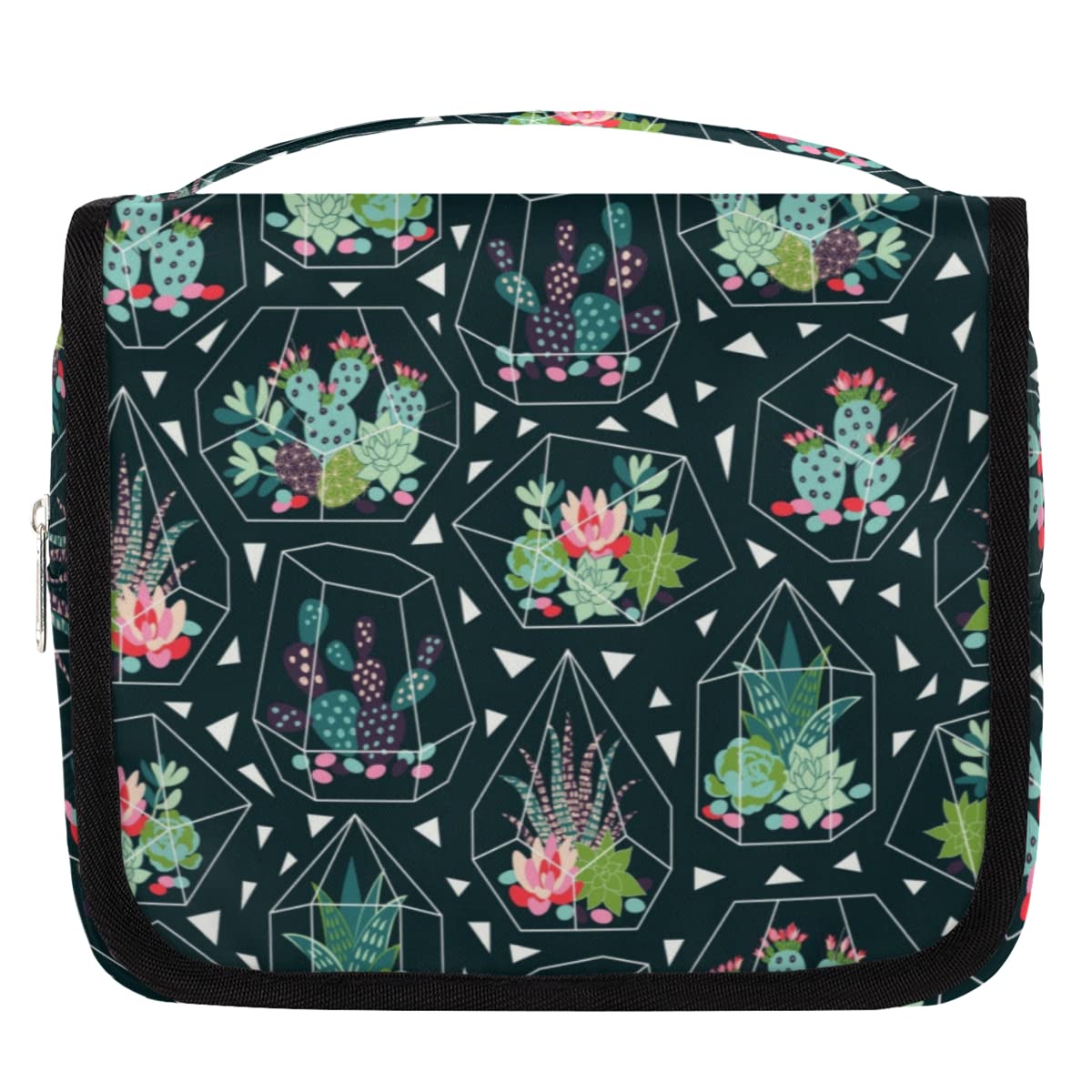Kaktus Podróżna kosmetyczka Kaktus Kwiat Mycie Torba Unisex Wiszące przybory toaletowe Kosmetyczka Organizer do makijażu, wielobarwny, Jeden rozmiar