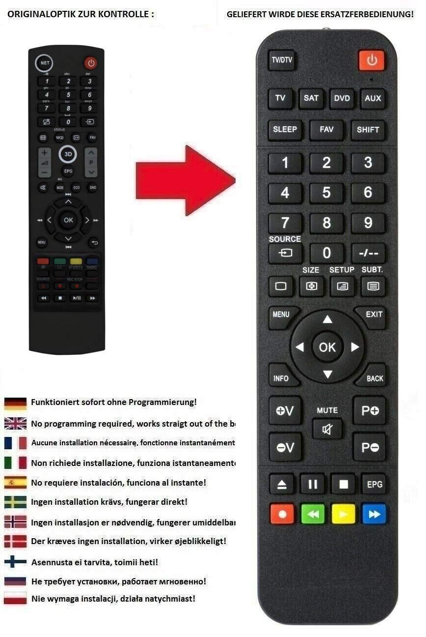BELIFE® Telecomando di ricambio per TV Sharp LC-43CUF8372ES | LC-43CUF8462ES | LC-43CUF8462KS | LC-43CUF8472ES | LC-43CUG8361KS