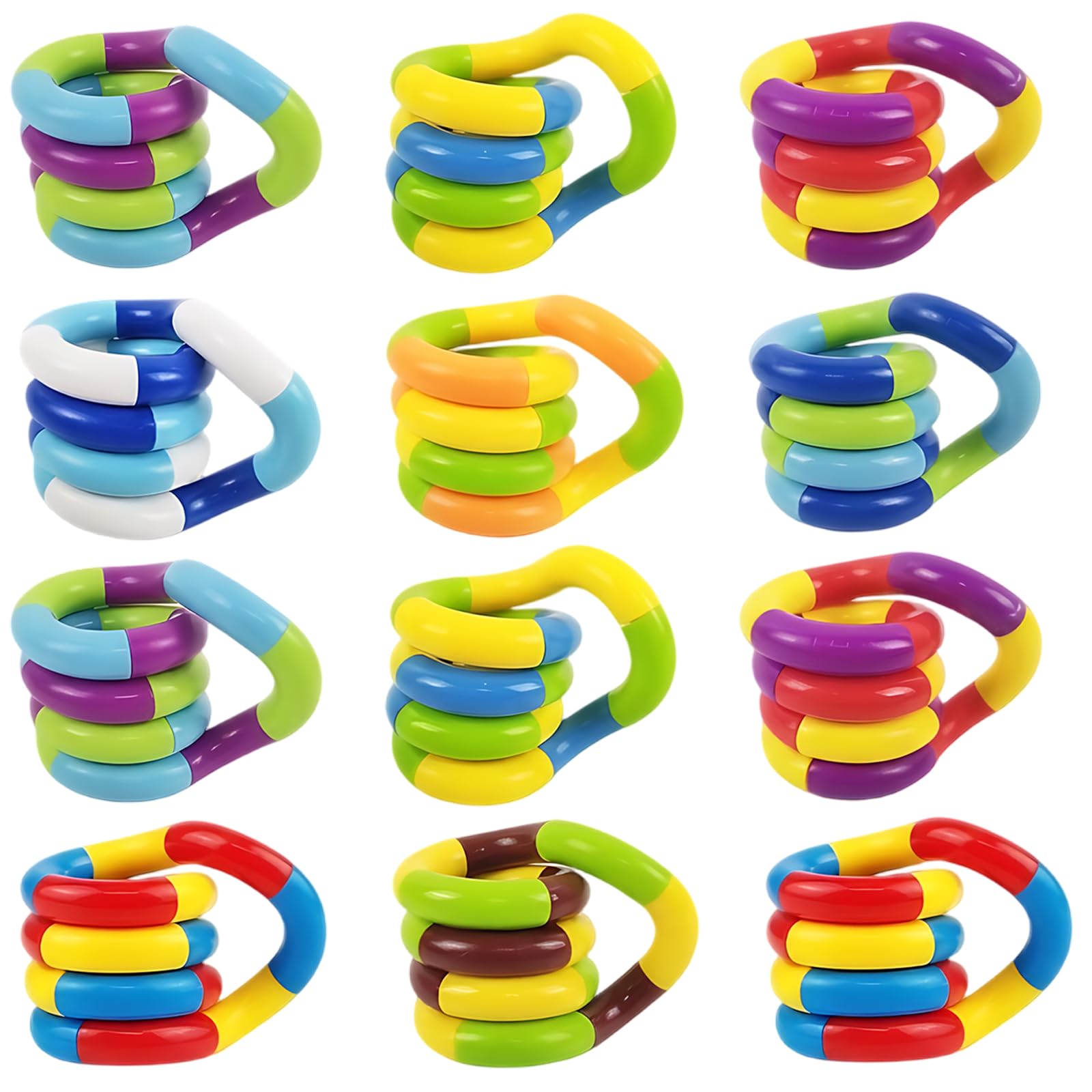 Tangle Fidget Toy,12pcs Tangle Therapy Items .tangle toy tools for Focus and Relaxation, Tangle therapy stress Relief for Office and Home Use
