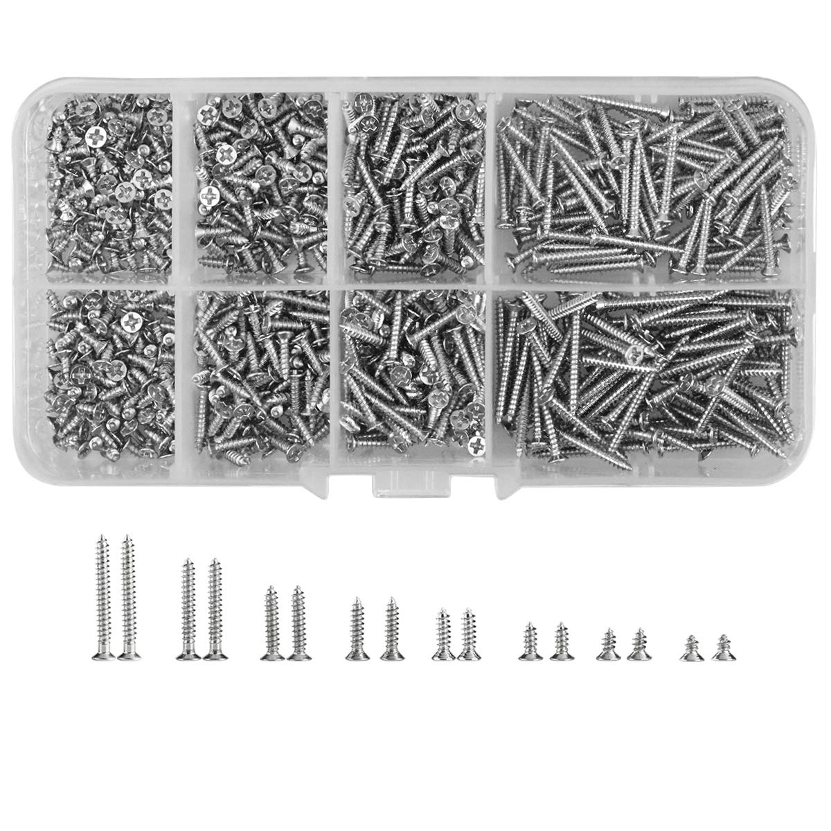 800 Pcs M2 SelfTapping Screws Mini Phillips Flat Head Screws Carbon
