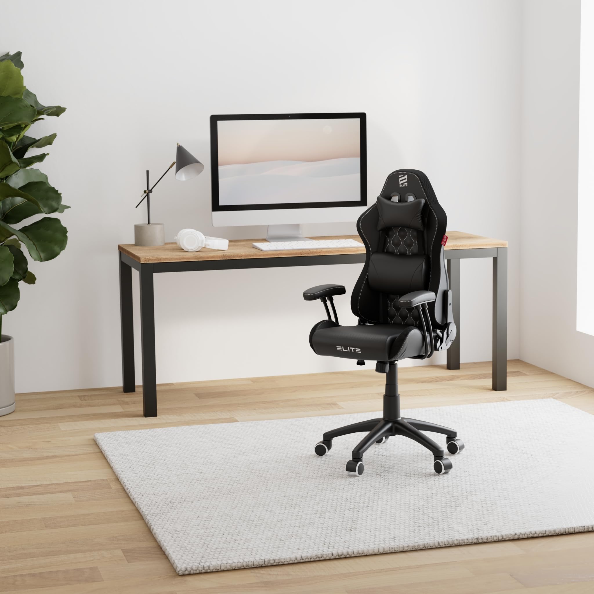 ELITE LED Gaming Stuhl Pulse für Kinder | Ergonomischer Bürostuhl - Schreibtischstuhl - Chefsessel - Sessel - Racing Gaming Stuhl - Gamingstuhl - Drehstuhl - Chair - Kunstleder (Schwarz RGB)