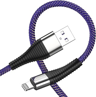 FEEL2NICE iPhone Charger Cable,2 Pack [MFi Certified] Extra Long Lightning Cable,Strong Nylon Braided 10 Foot Charging Cord for 12/11/11Pro/11Max/ X/XS/XR/XS Max/8/7/6/5S/SE/iPad Mini Air, Purple