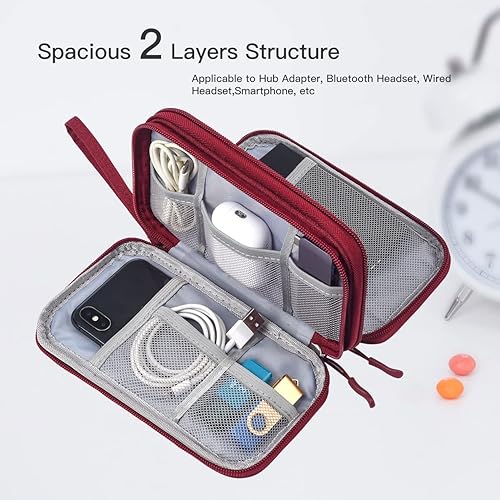 Miniatura 3 de Organizador electrónico bolsa de accesorios para cables de viaje, funda de viaje para accesorios electrónicos, bolsa de almacenamiento organizadora