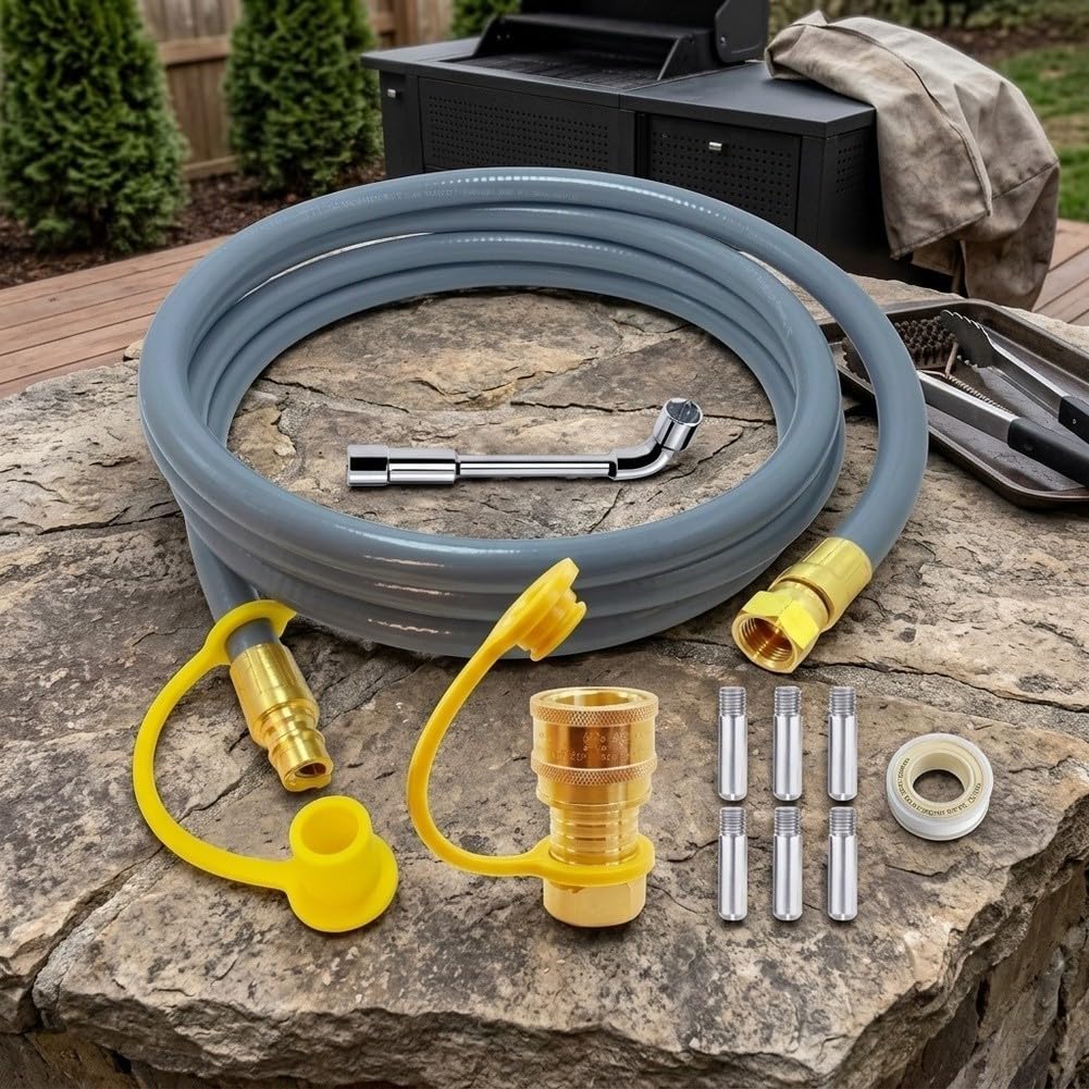 Manguera de Gas Propano 10ft 3/8 Pulg para Conexión Rápida Manguera | para Conexión rápida, material para robusto, 10 pies longitud, para ideal barbacoas, antifugas garantizado