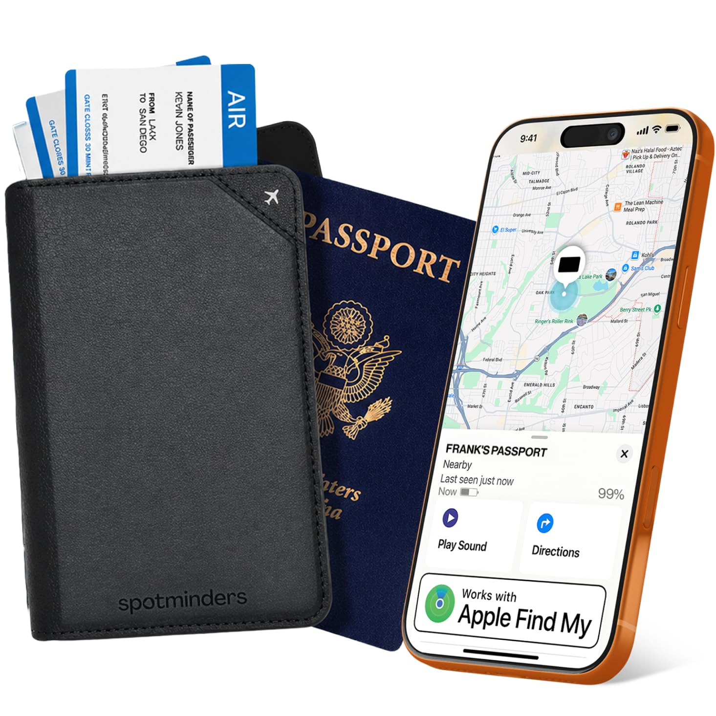 Apple MFi Certified Trackable Passport Holder