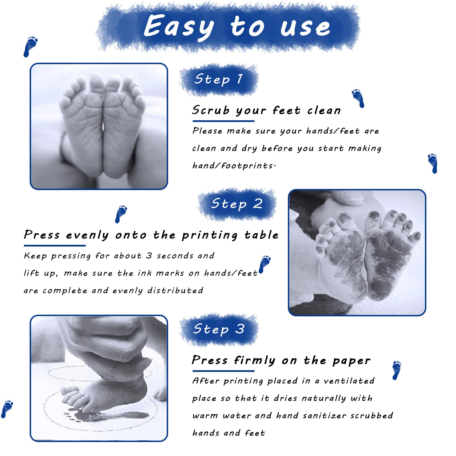 Kit Impronte Zampe Per Cani E Gatti - Con Inchiostro Nero Sicuro | Ideale Per Ricordi E Regali - Foto 3