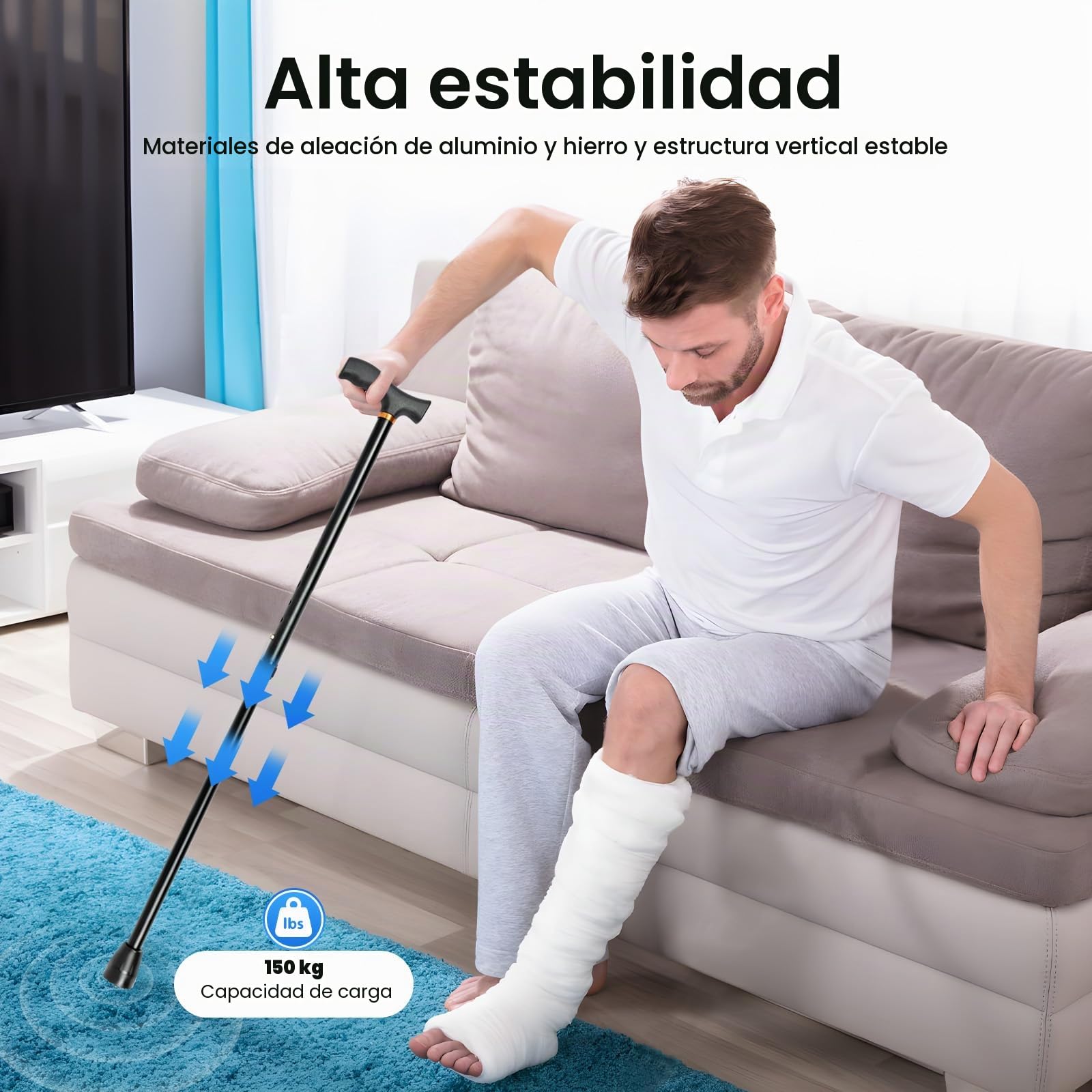 Bastón para escaleras 2 en 1, para personas con discapacidad, para personas mayores con discapacidad, para subir y bajar escaleras o peldaños, bastones ajustables