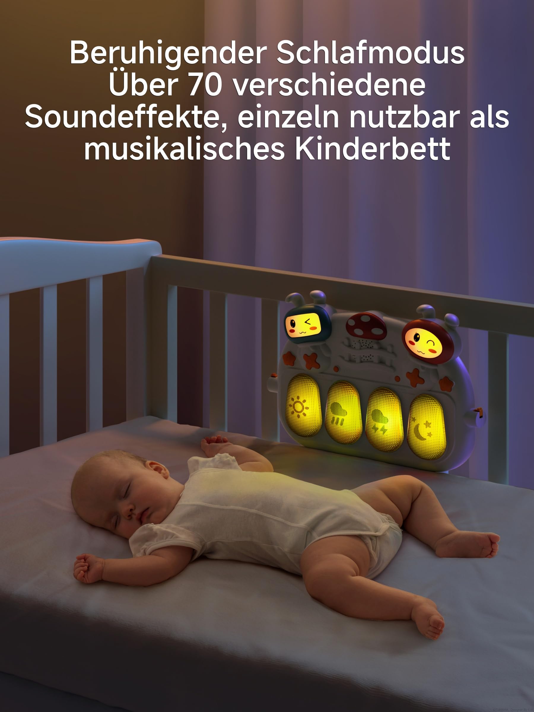 TUMAMA KIDS 4 in 1 Kickin' Tunes Spieldecke mit 70+ Geräuschen, 25+ Minuten Musik, Baby Klavier Turnmatte Fitness Aktivitäts Spielmatte mit 4 Rasseln und Spielbogen, Babyspielzeug ab 0 1 3 6 8 Monate